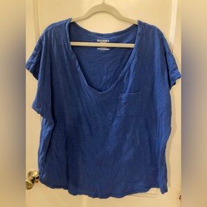 Old navy blue short sleeve Tshirt, v neck, size XXL with pocket